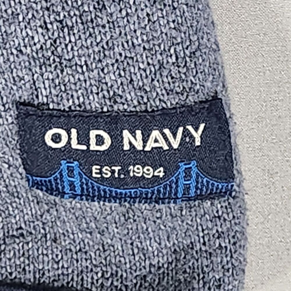 Old Navy Mens Medium Gray Navy 1/4 Zip Fleece Pullover Sweater M - Picture 7 of 8